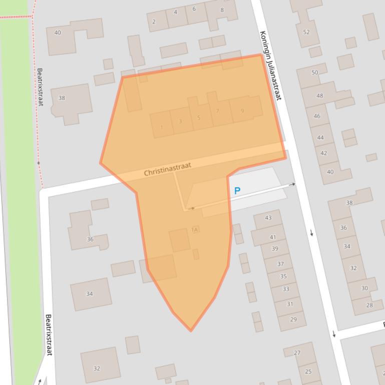 Kaart van postcodegebied 3265BB.