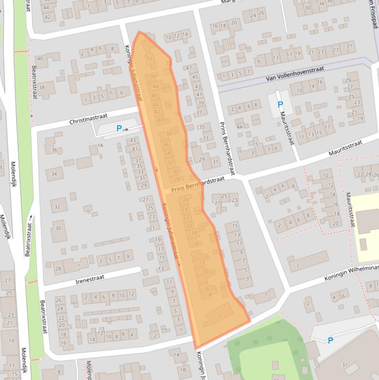 Kaart van postcodegebied 3265BG.