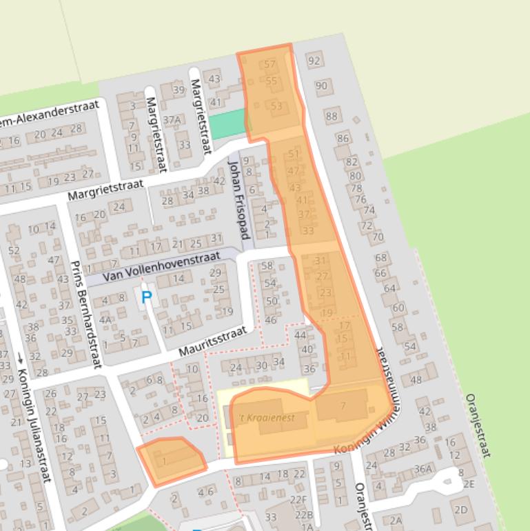 Kaart van postcodegebied 3265BH.