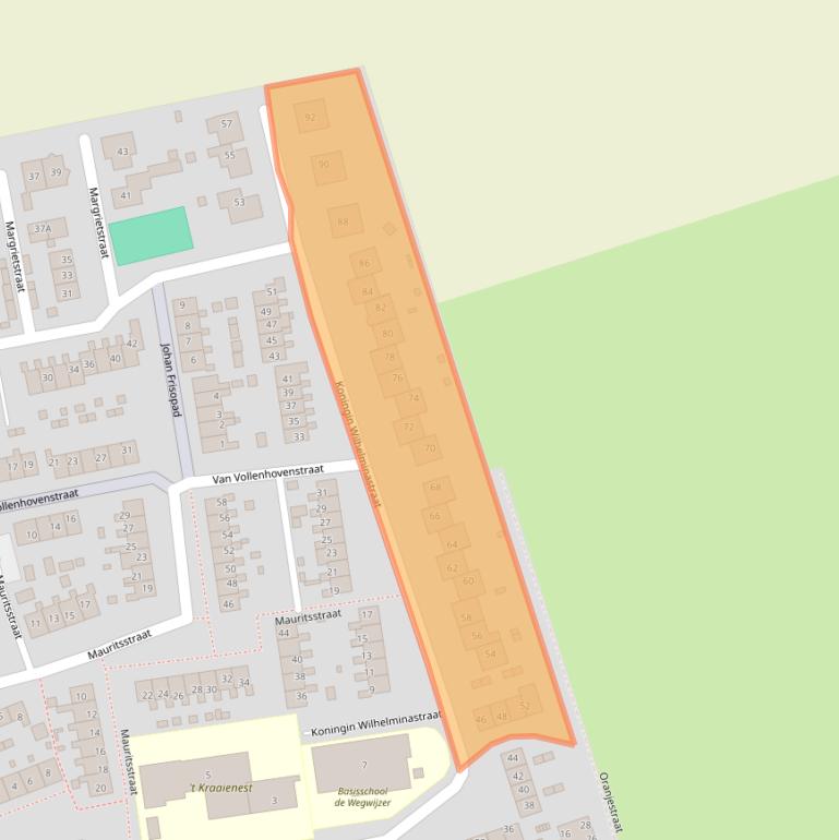 Kaart van postcodegebied 3265BK.