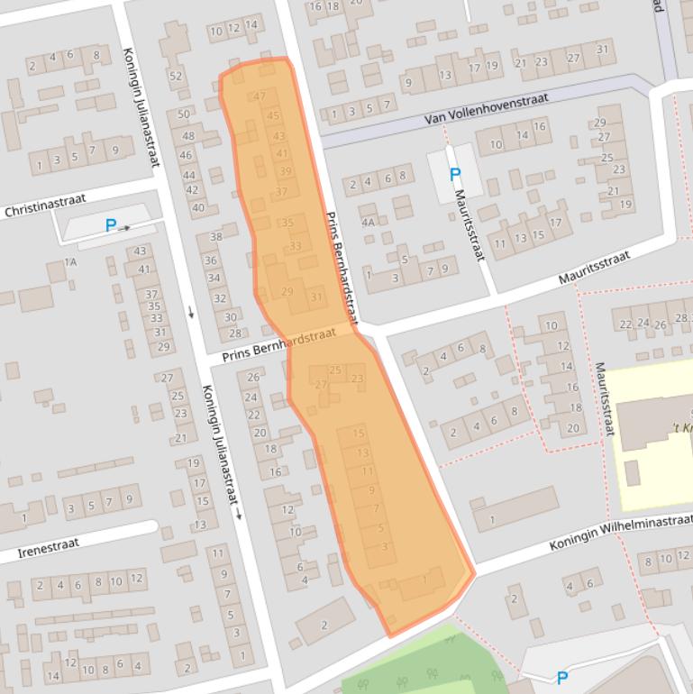 Kaart van postcodegebied 3265BR.