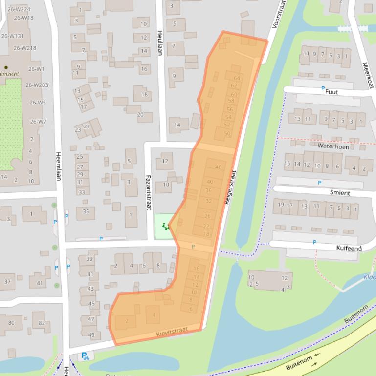 Kaart van postcodegebied 3265CD.