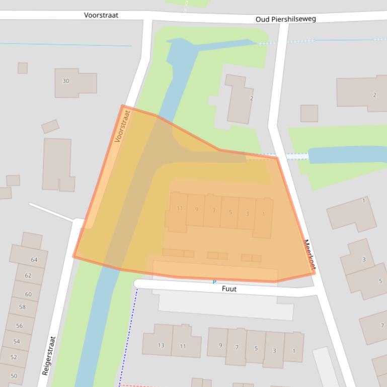 Kaart van postcodegebied 3265CZ.