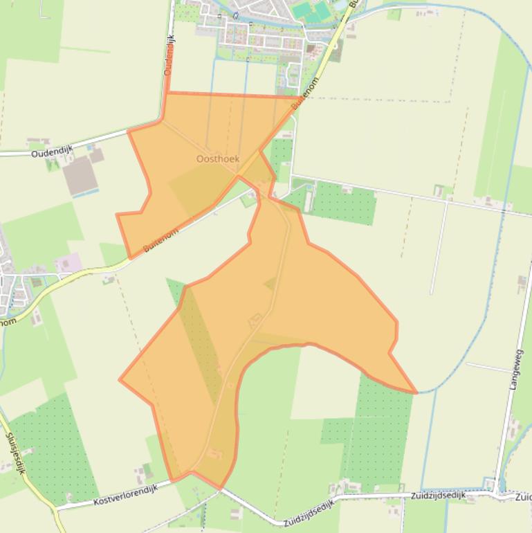 Kaart van postcodegebied 3265LE.