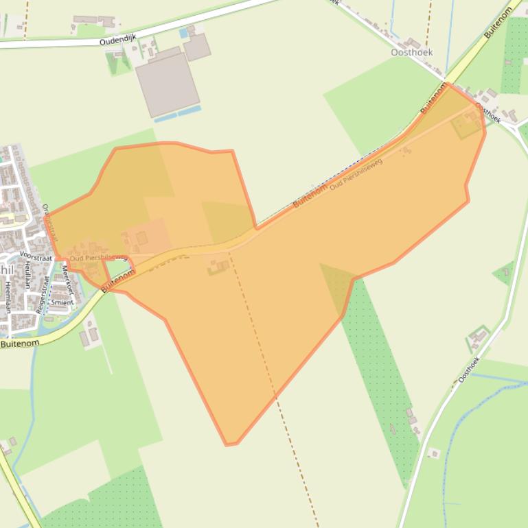 Kaart van postcodegebied 3265LG.