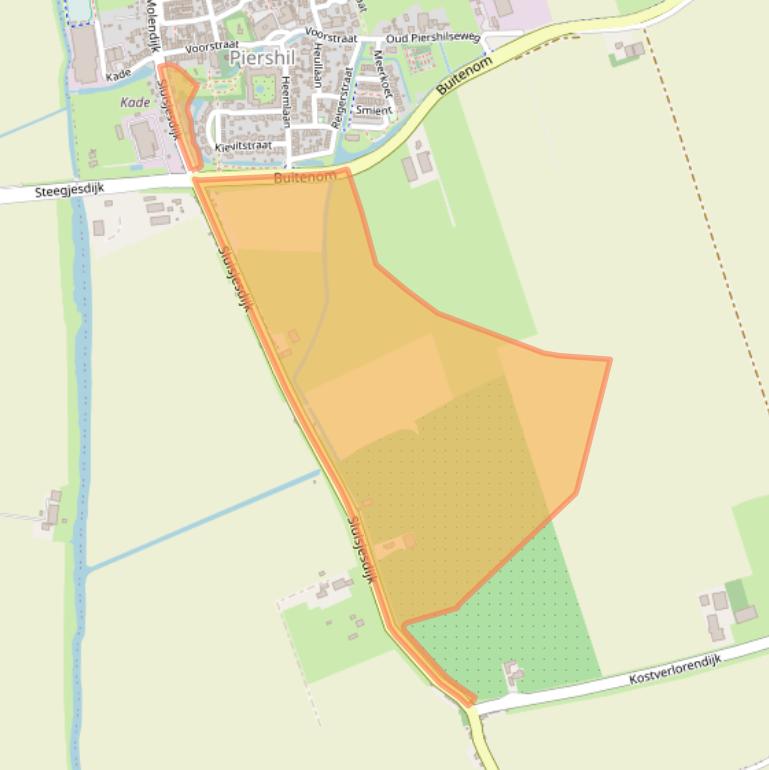 Kaart van postcodegebied 3265LH.