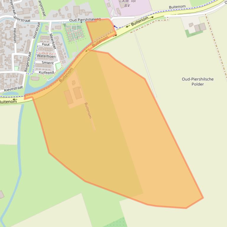 Kaart van postcodegebied 3265LM.