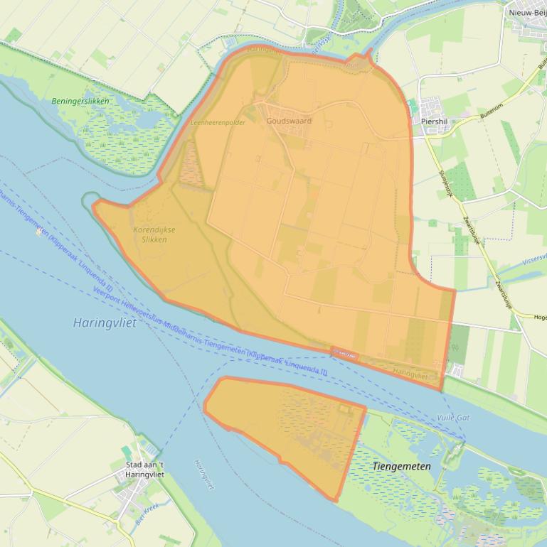 Kaart van postcodegebied 3267.