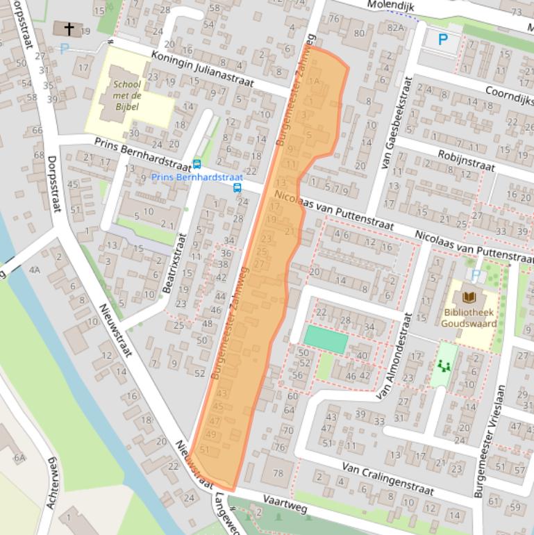 Kaart van postcodegebied 3267AB.