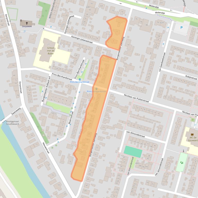 Kaart van postcodegebied 3267AC.