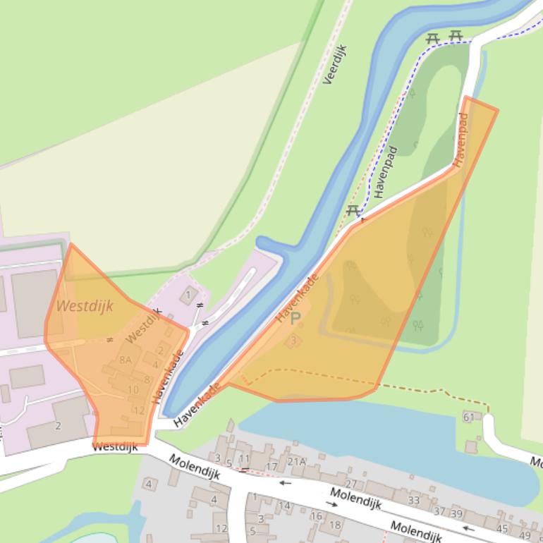 Kaart van postcodegebied 3267AJ.