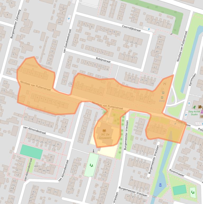 Kaart van postcodegebied 3267AN.