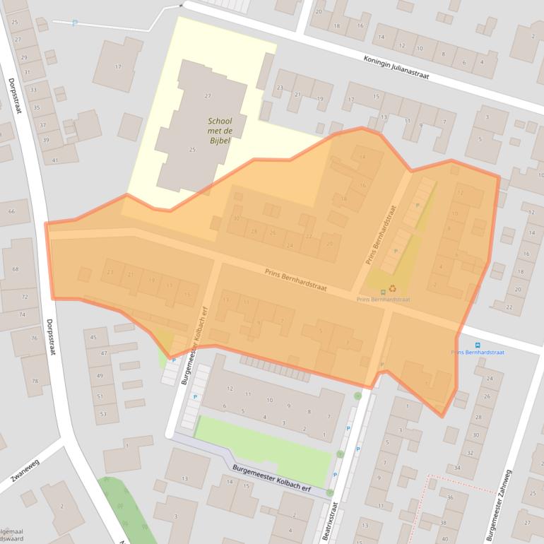 Kaart van postcodegebied 3267AS.