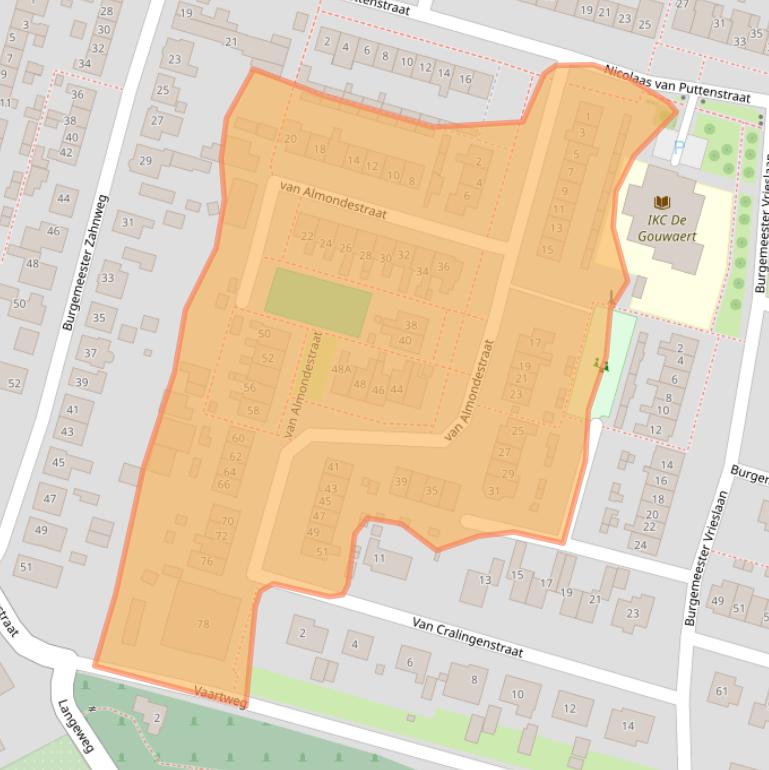 Kaart van postcodegebied 3267AV.