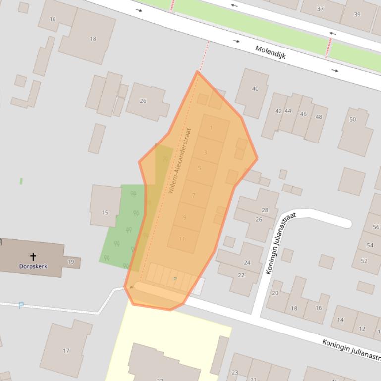 Kaart van postcodegebied 3267AZ.