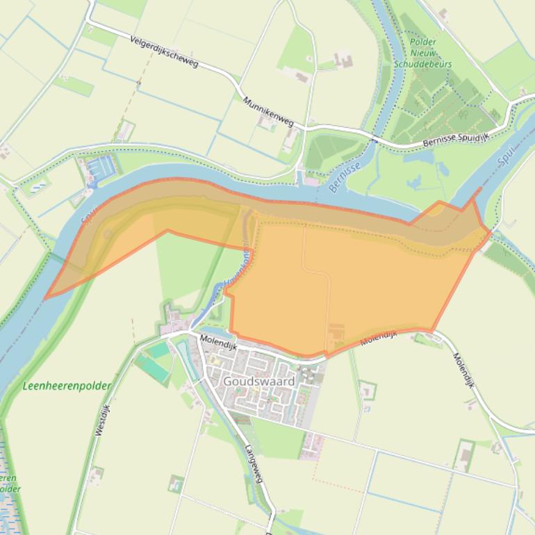 Kaart van postcodegebied 3267BB.