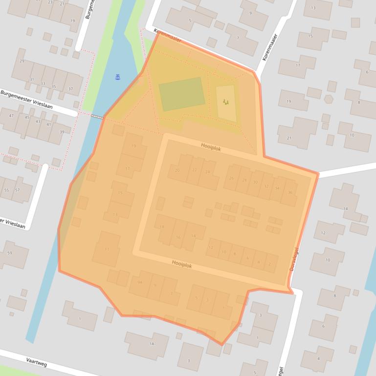 Kaart van postcodegebied 3267BE.