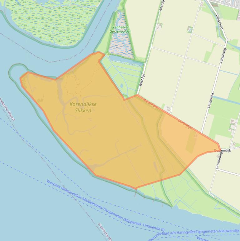 Kaart van postcodegebied 3267LS.