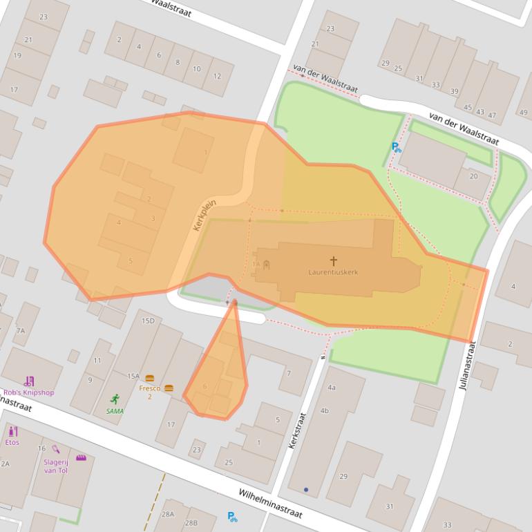 Kaart van postcodegebied 3271BG.