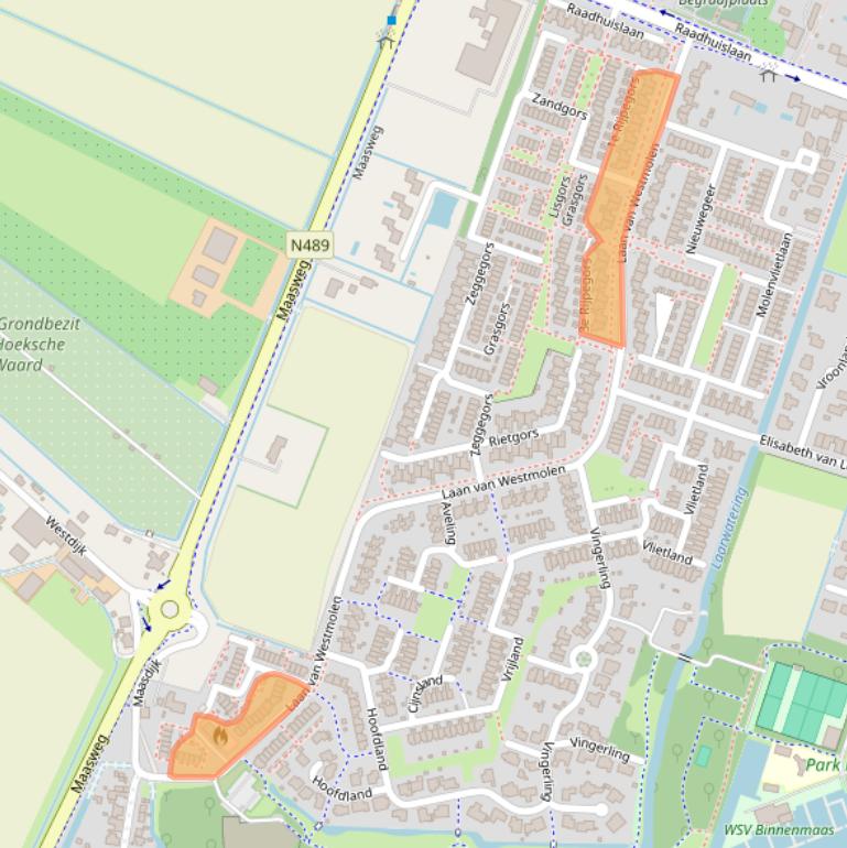 Kaart van postcodegebied 3271BK.