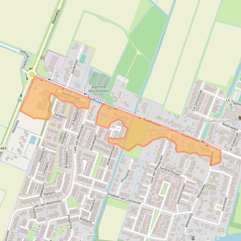 Kaart van postcodegebied 3271BS.