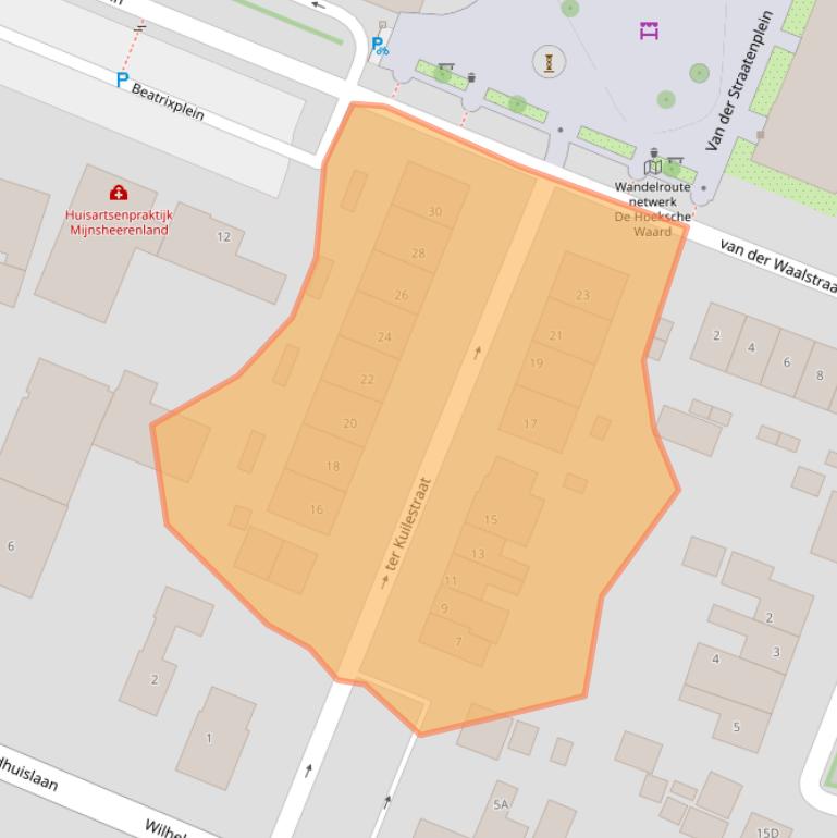 Kaart van postcodegebied 3271BV.