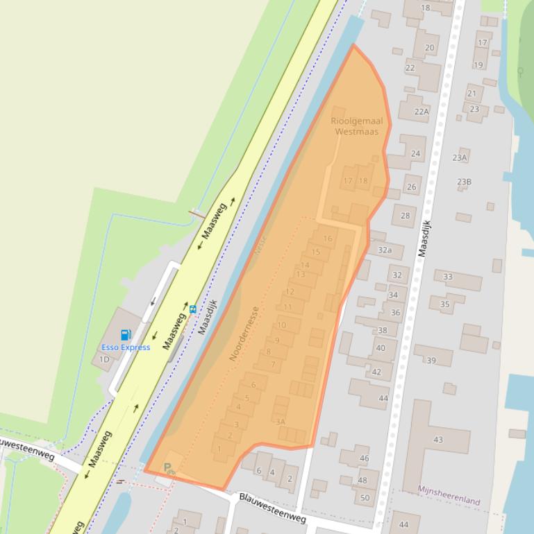 Kaart van postcodegebied 3271CB.