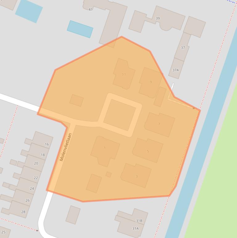 Kaart van postcodegebied 3271DC.