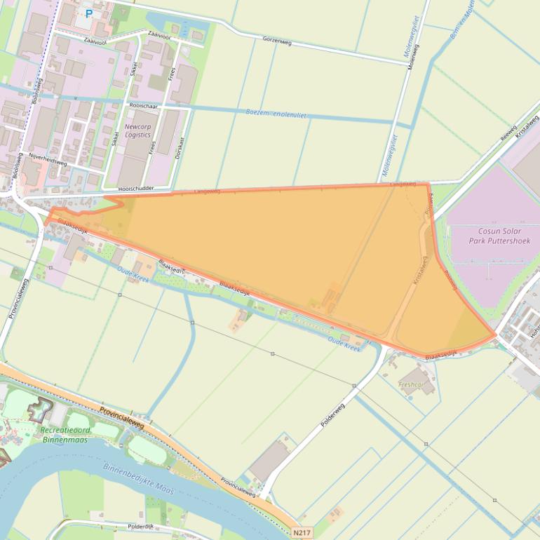 Kaart van postcodegebied 3271LP.