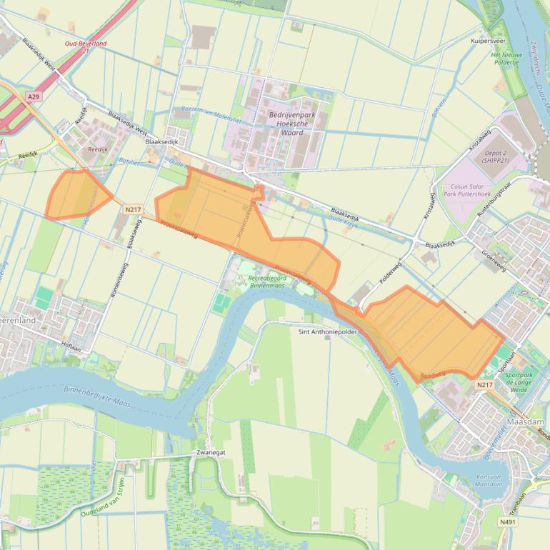 Kaart van postcodegebied 3271LW.