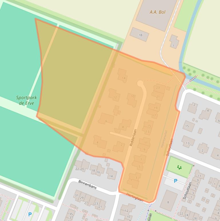 Kaart van postcodegebied 3271TG.