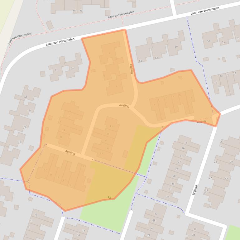 Kaart van postcodegebied 3271VA.