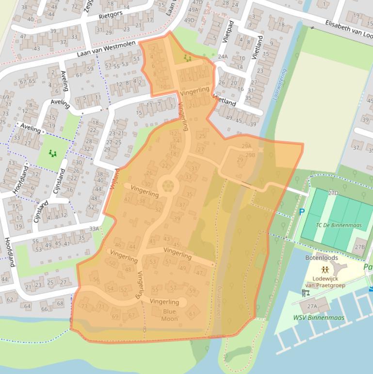 Kaart van postcodegebied 3271VD.