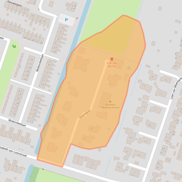Kaart van postcodegebied 3271VK.