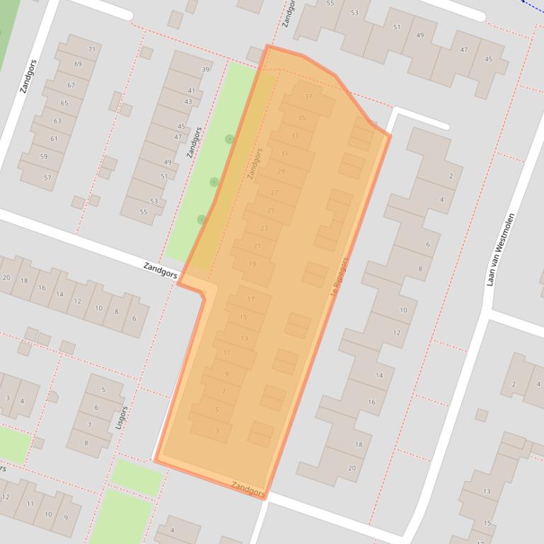 Kaart van postcodegebied 3271XE.