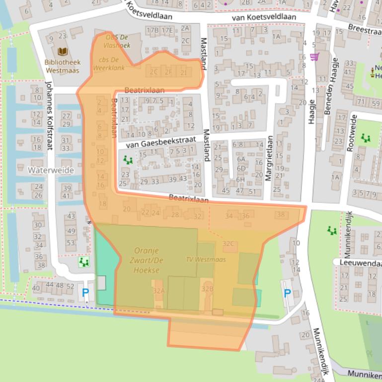 Kaart van postcodegebied 3273AB.