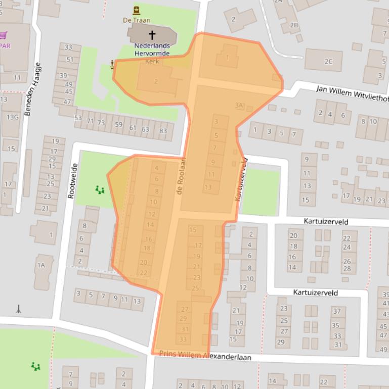 Kaart van postcodegebied 3273AD.