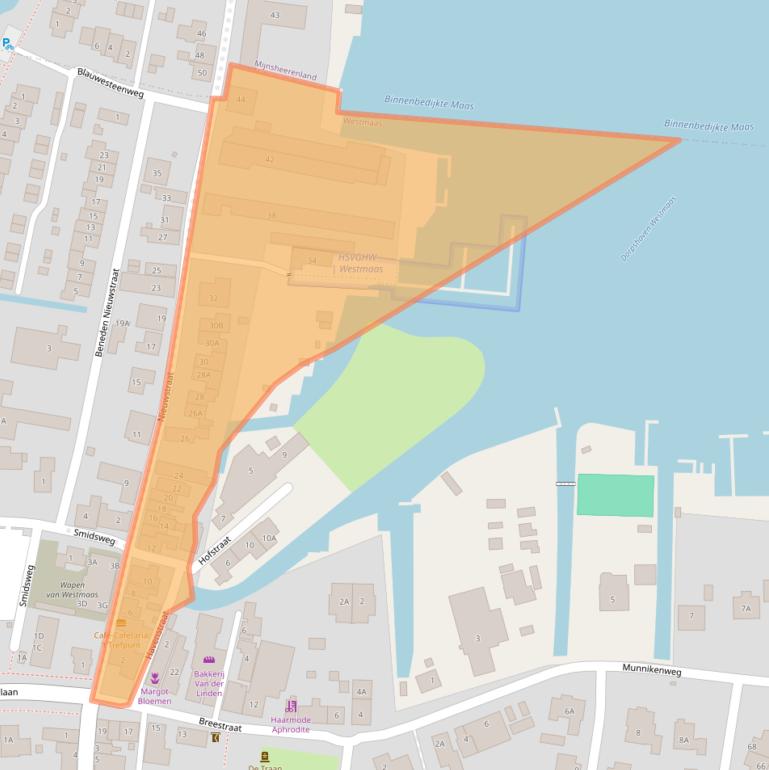 Kaart van postcodegebied 3273AR.