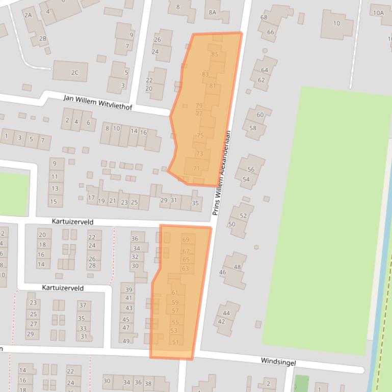 Kaart van postcodegebied 3273AT.