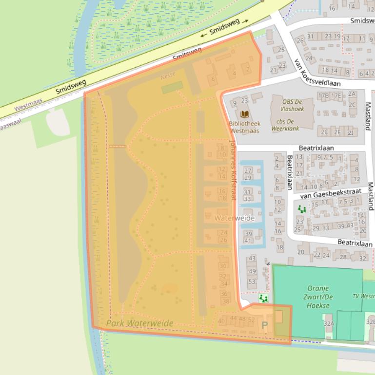 Kaart van postcodegebied 3273CB.