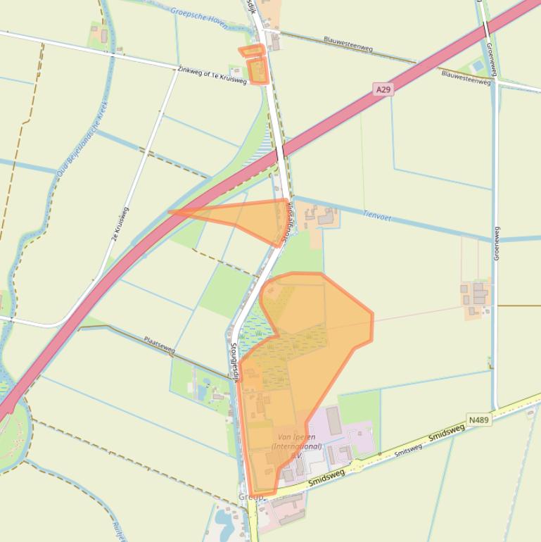 Kaart van postcodegebied 3273LN.