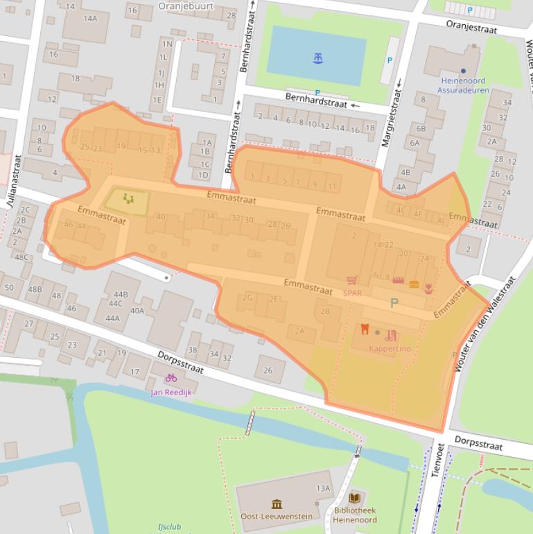 Kaart van postcodegebied 3274AC.