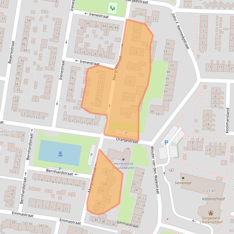 Kaart van postcodegebied 3274AH.