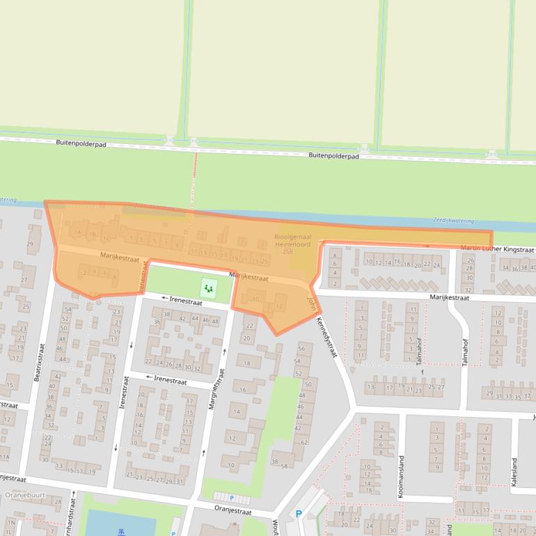 Kaart van postcodegebied 3274AJ.