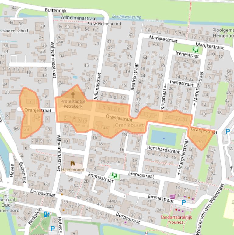 Kaart van postcodegebied 3274AK.