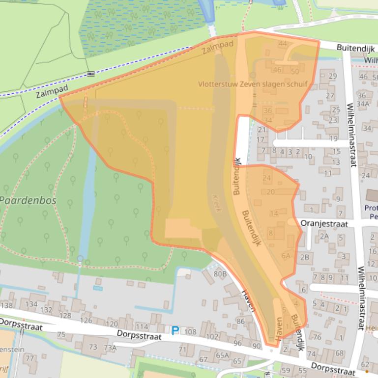 Kaart van postcodegebied 3274BA.