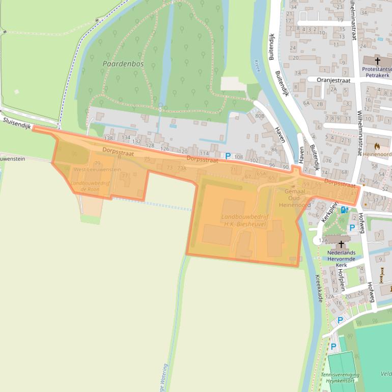 Kaart van postcodegebied 3274BC.