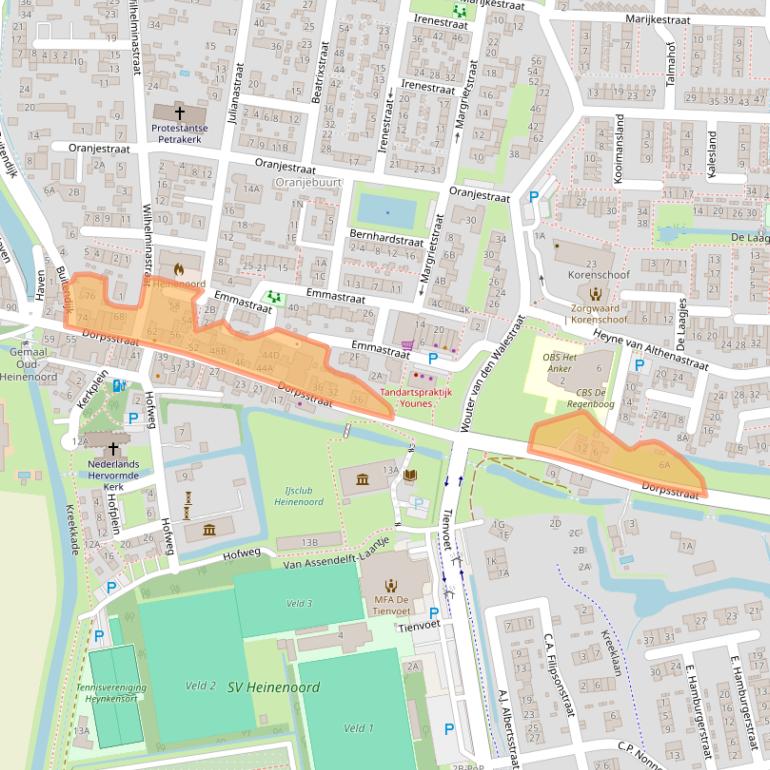 Kaart van postcodegebied 3274BD.