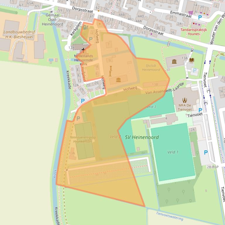 Kaart van postcodegebied 3274BK.