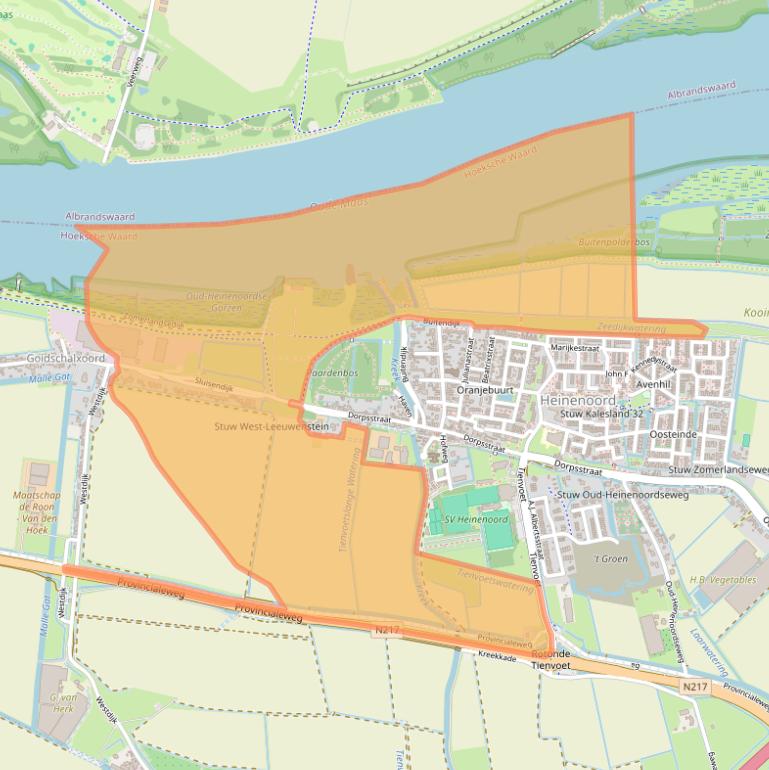 Kaart van postcodegebied 3274BM.